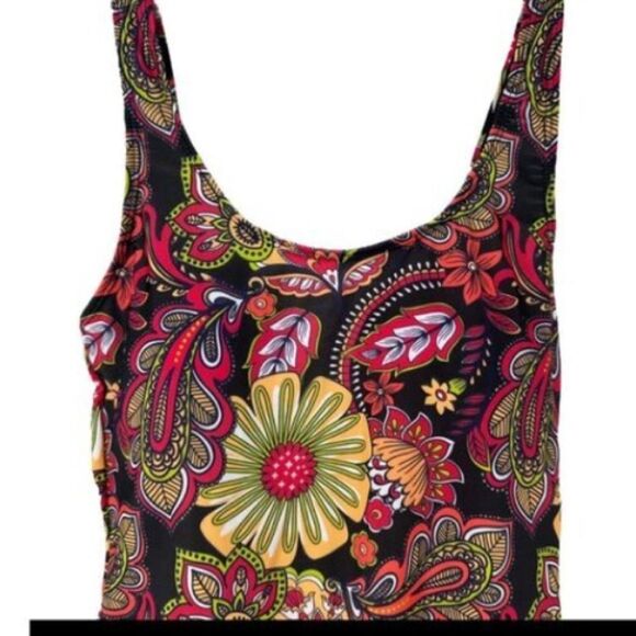 Nicole Miller Women's 3X One Piece Swimsuit Retro Floral Paisley Print Vacation - Picture 3 of 11